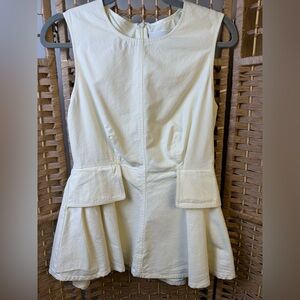 Anthropologie Mare Mare Ivory Sleeveless Peplum Top Size Small